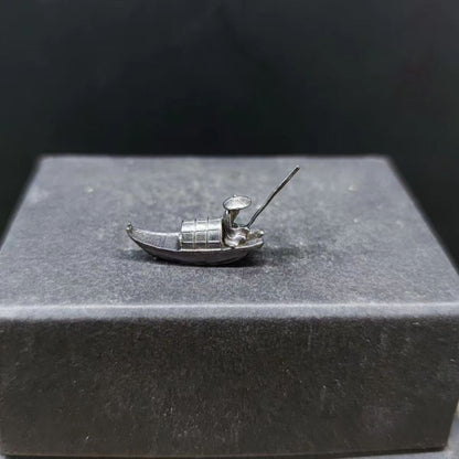 Copper Bonsai Suiseki Micro Landscape Decoration Fish Boat