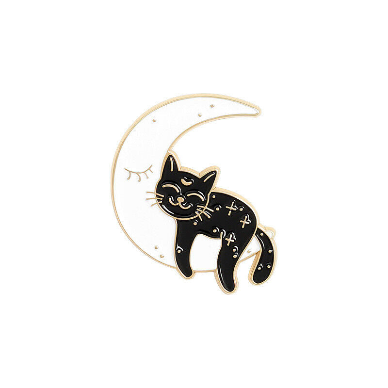 Pin Brooches Backpack Badges Meow Cat Hard enamel lapel Hat Gift Bag Goth Jeans