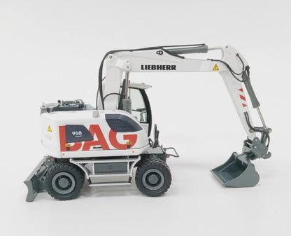 1:50 NZG LIEBHERR A918 Wheeled Excavator Strabag Construct Machine Diecast Model