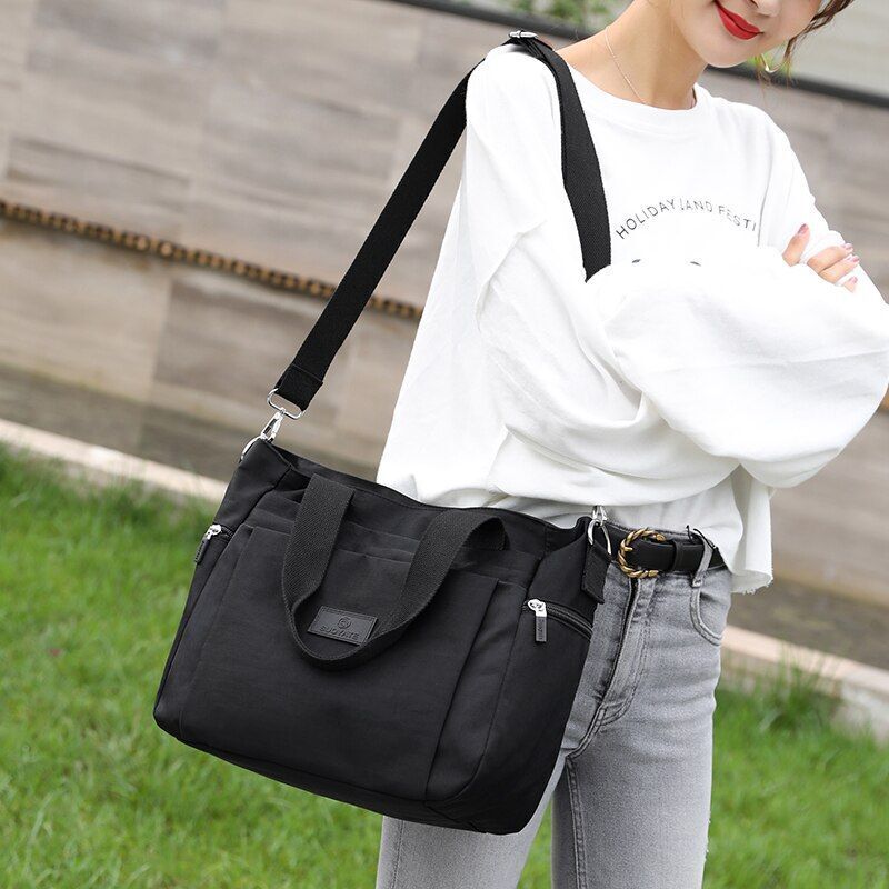 Handbag Nylon Shoulder Bag Fashion 30*16*27CM Zipper Crossbody 120CM Strap Long