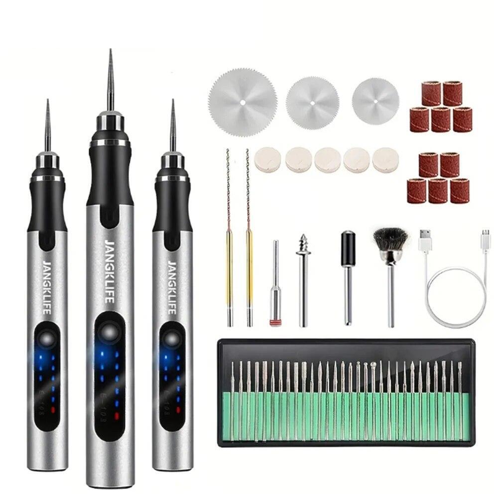 Defabee Engraving Pen with 34Bits, Portable Engraving Pen Electric Cordless Tool