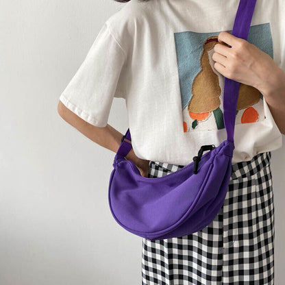 Crossbody Canvas Sling Bag For Women Hobos Chest Bag Students Shoulder Bag Strap