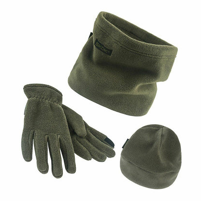 3pcs Winter Fleece Scarf Hat Gloves Set Outdoor Cycling Camping Neck Collar Warm