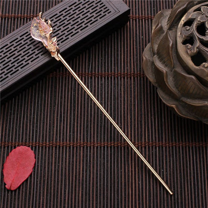 Women Hair Stick Metal Glaze Chopstick Hairwear Retro Chinese Hanfu Accessories