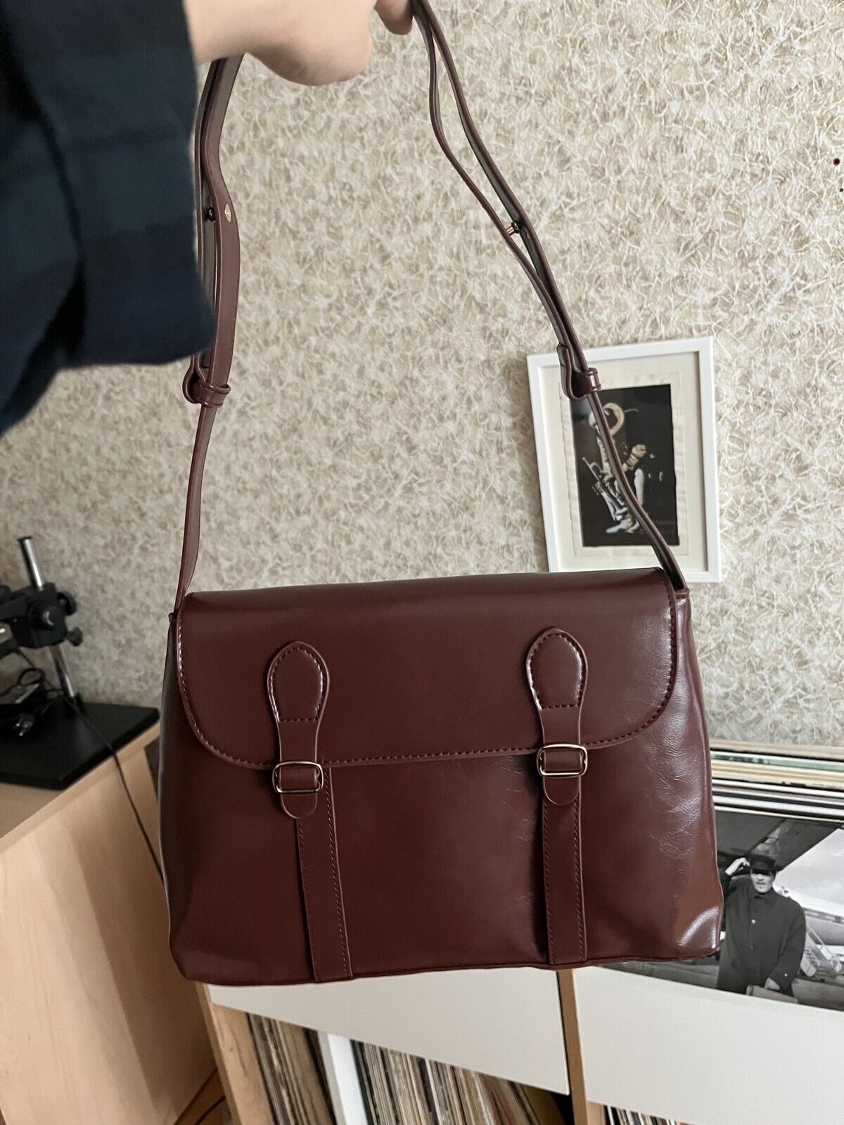 Women's Vintage PU Leather Shoulder Bag Retro Tote Messenger Handbag Office Gift