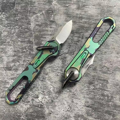 New Titanium Mini Knife Small Pocket Key Chain Pendants Folding Knife Gift