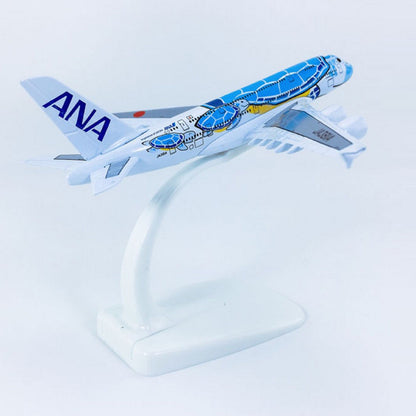 1:500 Scale Blue ANA Sea Turtle Painting A380 Alloy Plane Aircraft Model