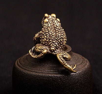 Toad Animal Brass Statue Small Sculpture Tabletop Figurine Home Decor Gifts hot
