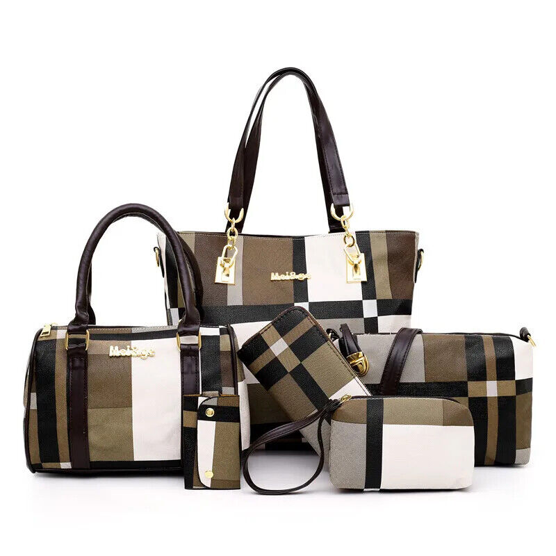 Handbags New 6 PCS Set Women Handbag Shoulder Bag Travel Ladies Crossbody Bag