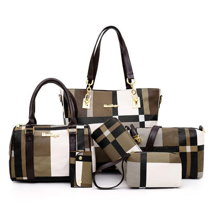 Handbags New 6 PCS Set Women Handbag Shoulder Bag Travel Ladies Crossbody Bag