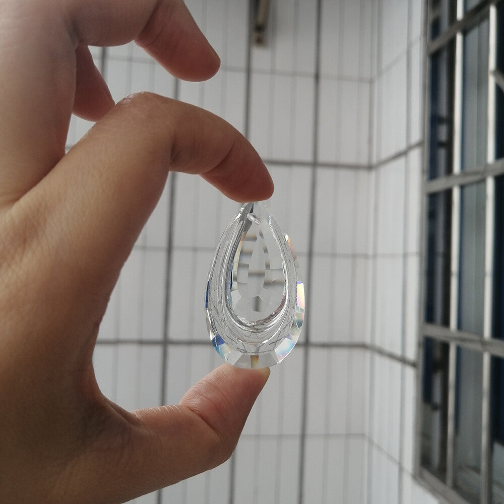 12Pcs Suncatcher Crystal Faceted Teardrop Chandelier Hanging Pendant Prism 50mm