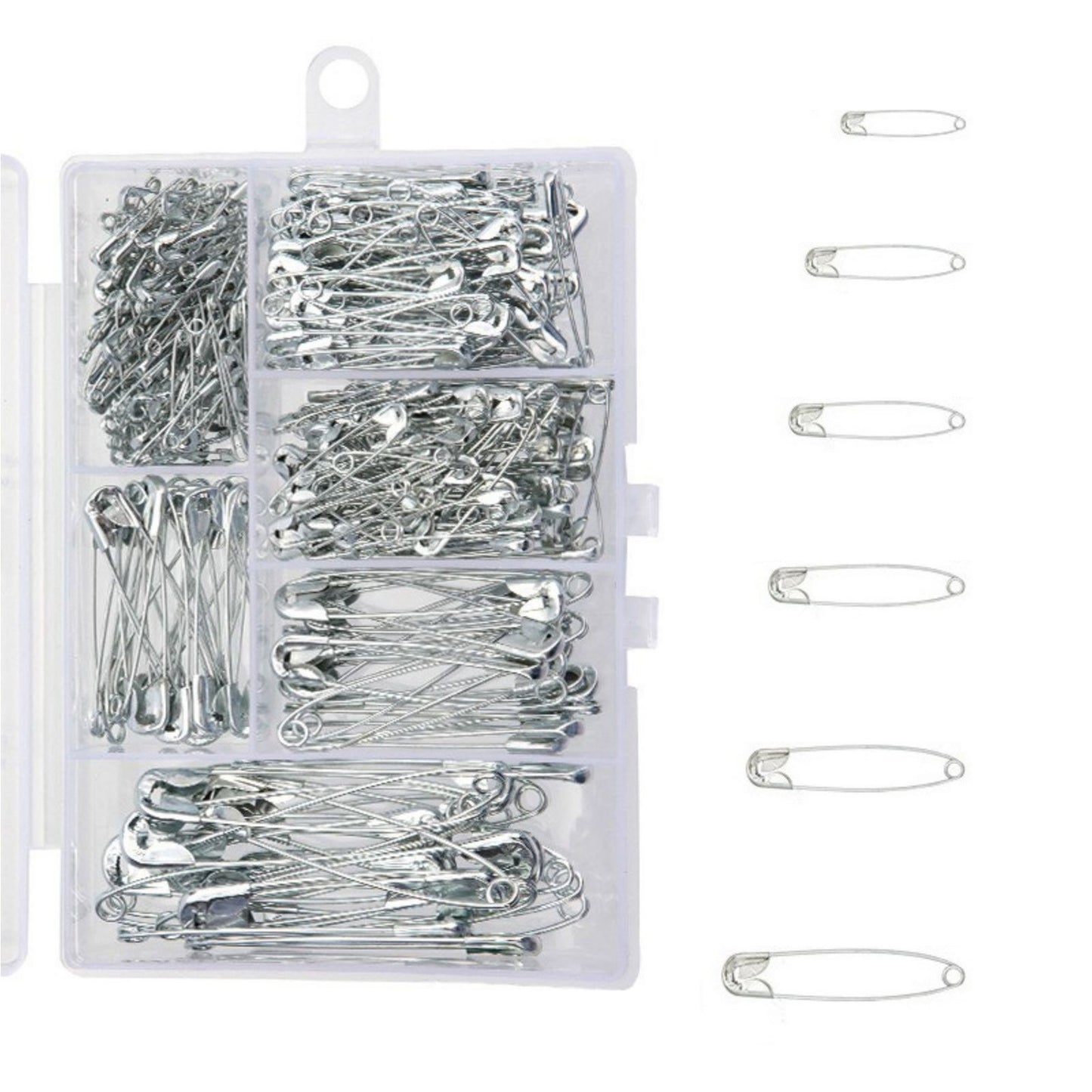 Lots Steel Safety Pins Assorted 6 Size Heavy Duty Nickel Plated Clothes Pins