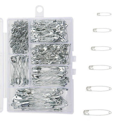 Lots Steel Safety Pins Assorted 6 Size Heavy Duty Nickel Plated Clothes Pins