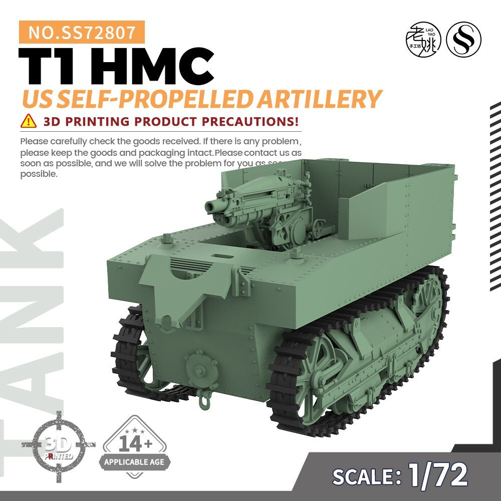 SSMODEL 1/72 25mm Military Model Kit US T1 HMC Self-propelled Artillery