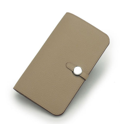 Genuine Leather Passport Cover Unisex Organizer Wallet Long Purse Hasp Money Bag