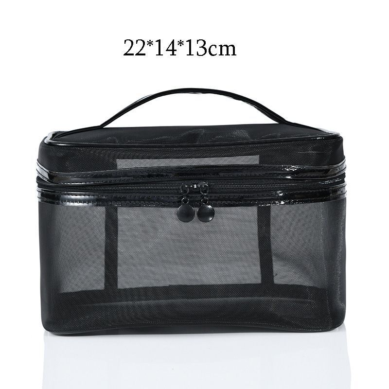 Mesh Transparent Makeup Bag Travel Cosmetic Bag Organizer Case Wash Toiletry Bag