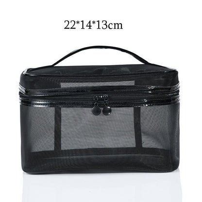 Mesh Transparent Makeup Bag Travel Cosmetic Bag Organizer Case Wash Toiletry Bag