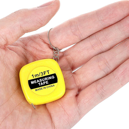 1~100PCS Retractable Ruler Tape Measure Mini Portable Pull Ruler Keychain 1m/3ft