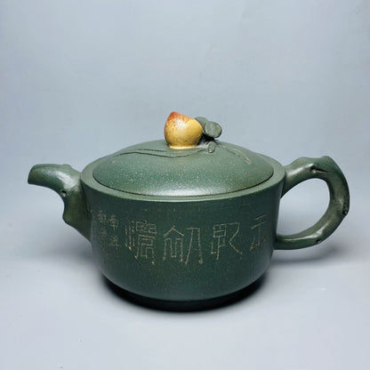 Vintage Chinese Yixing Purple Clay Teapot Zisha Ceremony Fashion Bamboo Teaware