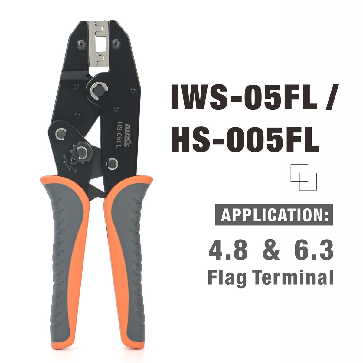 IWISS HS-05FL Wire Stripper Ratchet Crimping Plier Crimping Tool 4.8-6.3mm2