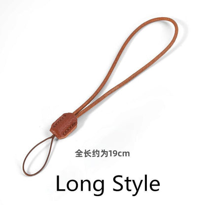 Car Keychain Genuine Leather Metal Manual Weaving Retro Rope Phone Case Lanyards