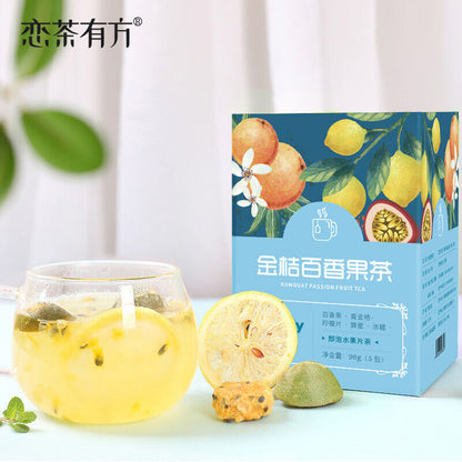 Freeze dried citrus, passion fruit, honey tea, lemon slices flower fruit tea