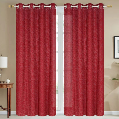 New 2 Piece Window Curtain Set - 5 feet Maroon