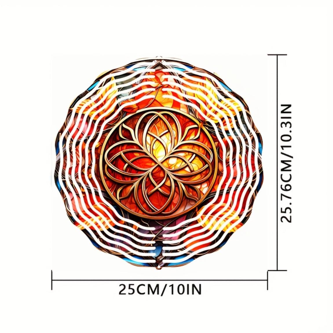 CIFbuy 10 Inch Celtic Wind Spinner 3D Metal Garden Decor Rotating Geometric Art