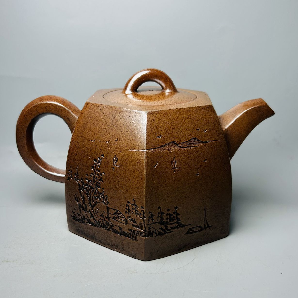 Chinese Yixing Purple Clay Teapot Zisha Handmade Household Teaware Collectible