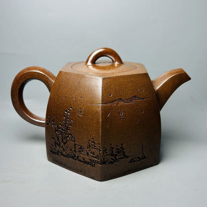 Chinese Yixing Purple Clay Teapot Zisha Handmade Household Teaware Collectible