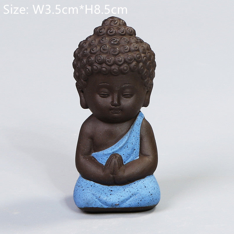 Chinese Handmade Tea Pet Statue Historical Figurine Monk Tea Play Yixing Zisha
