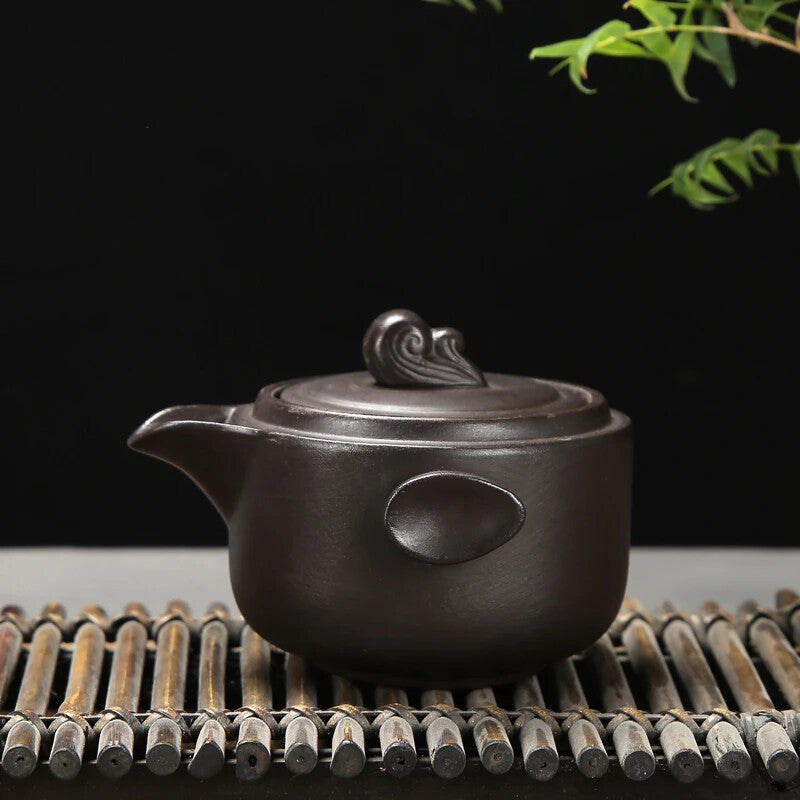 Antique Purple Clay Hand Grab Pot Chinese Yixing Zisha Teapot Household Filter