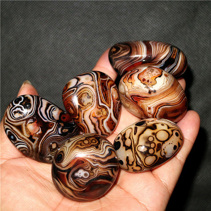 250G Tumble Polished Stone River Agate Banded Beautiful Patterns Madagascar