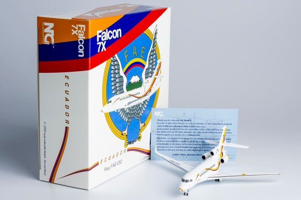 1:200 NG Model Ecuadorian Air Force Dassault Falcon 7X Aircraft Diecast Model