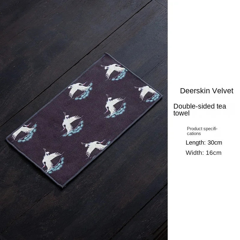 Tea Towel Tea Table Towel Rag Light Luxury Chinese Absorbent Pot Towel Tea Mat