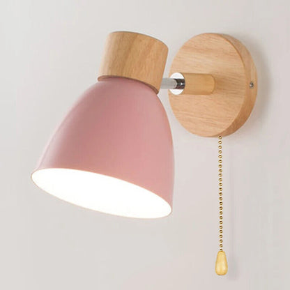 Wall Lamps W/ Switch Wooden Nordic Modern Sconce Home Bedroom Living Room Lights
