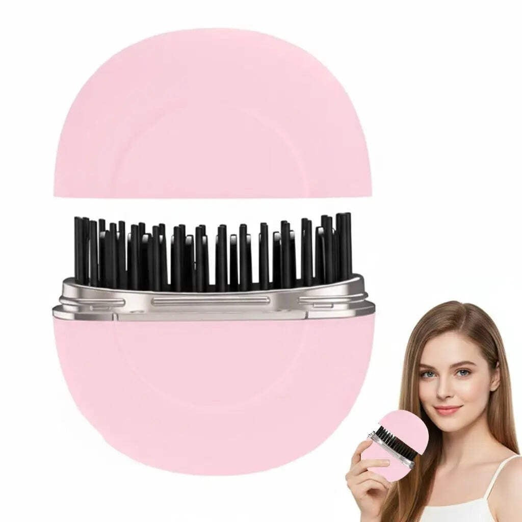 Portable Hair Straightener Brush – Fast Heating Styling Tool