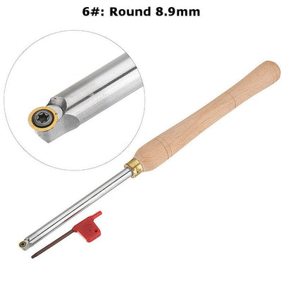 Wood Turning Tool Wood Handle Titanium Coated Carbide Insert Cutter Round Shank