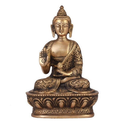 Brass Lord Blessing Gautam Buddha Idol Statue Figurine Home Decor