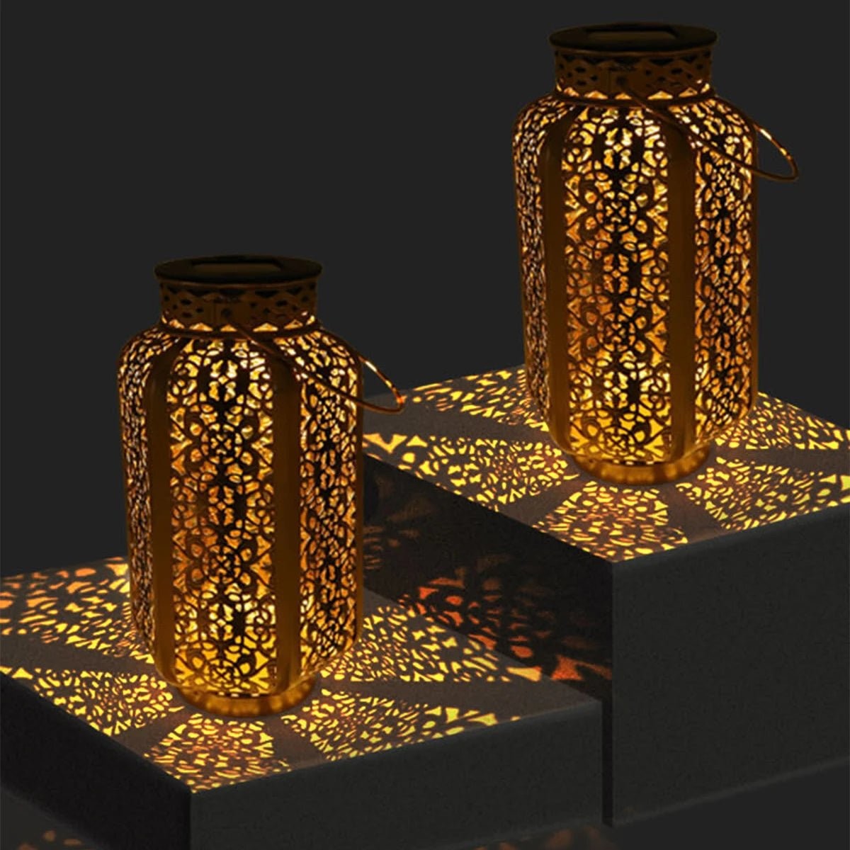 Vintage Solar Pathway Light – Outdoor Metal Hollow Lamp