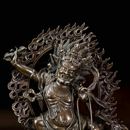 4"Tibetan Buddhist Pure Copper Vajrapani Bodhisattva Buddha Statues