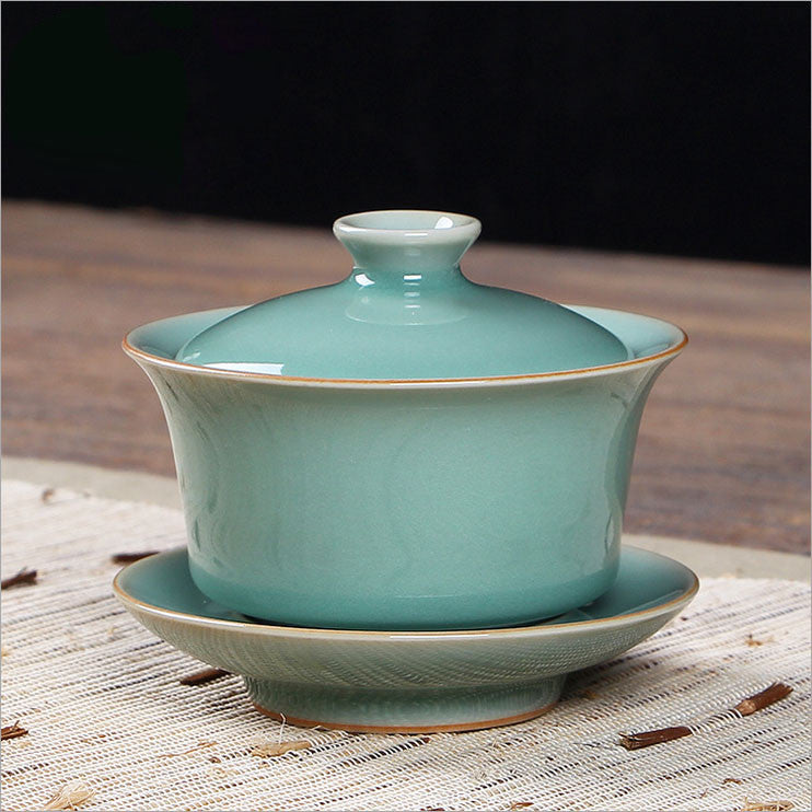 Longquan Celadon Teabowl,jade Green Porcelain Teabowl 4 Optional Colors 龙泉弟窑青瓷茶碗