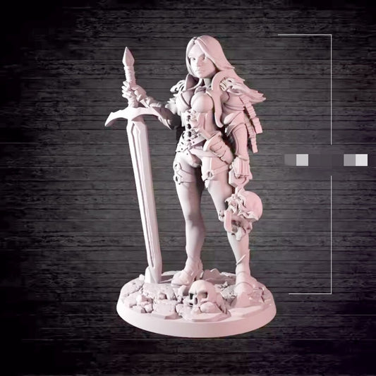 1/32 56mm resin figure model 3D printing of Twilight Female Warrior Unassembled