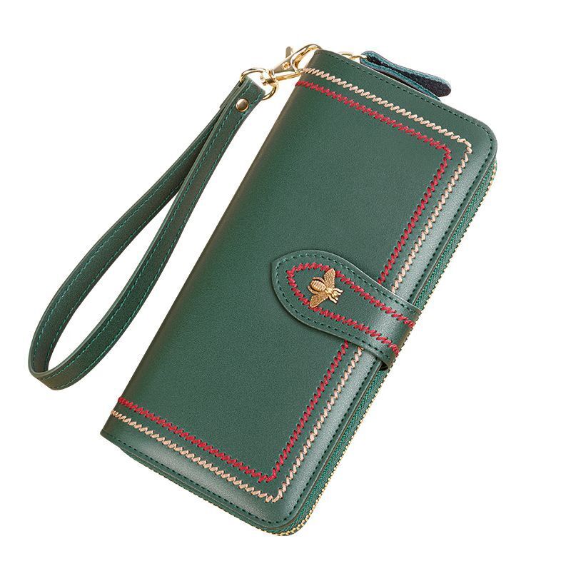 Genuine Leather Wallet Clutch Purse Long Money Bag Zipper Coin Wallet Hasp Pouch