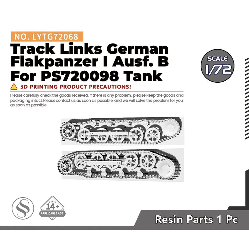 Yao's Studio LYTG72068 1/72 Track Links German Flakpanzer I Ausf.B PS720098 Tank