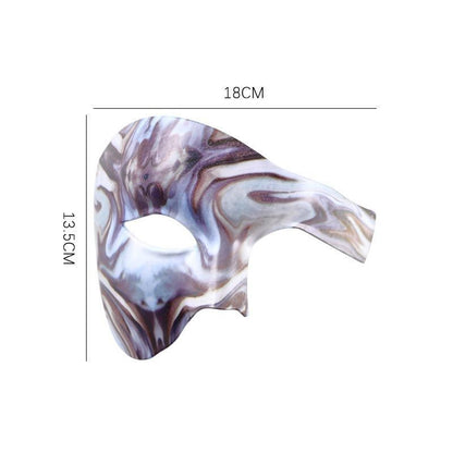 Marble & Galaxy Print Half Face Masquerade Mask for Halloween Party