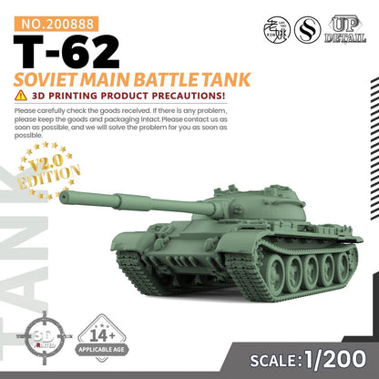 SSMODEL SS200888 1/200 Military Model Kit Soviet T-62 Main Battle Tank
