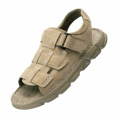 Upstream shoes leather breathable sandals summer Wading shoes soft-soled beach