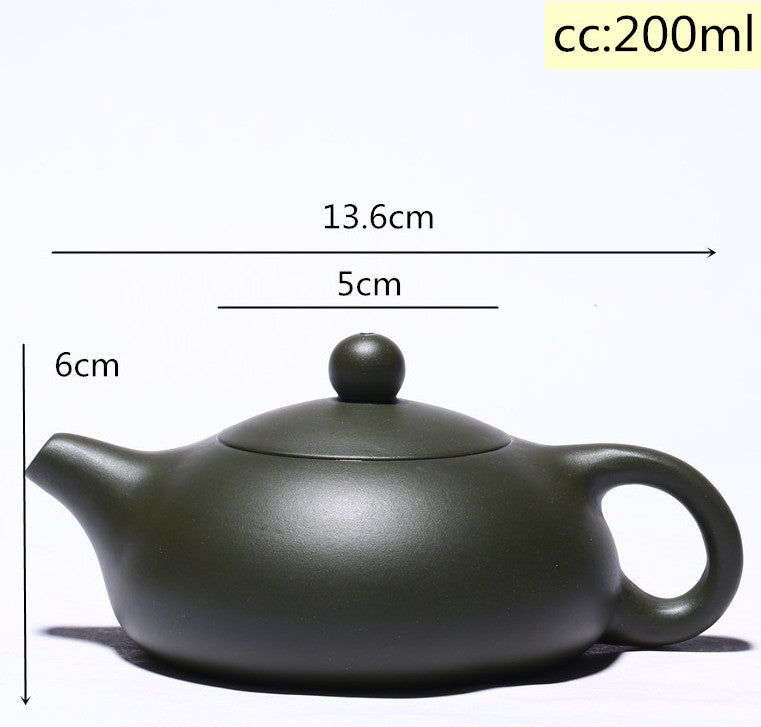 200ml Yixing Handmade Xishi Pot Zisha Raw Ore Green Clay Teapot Tea Set