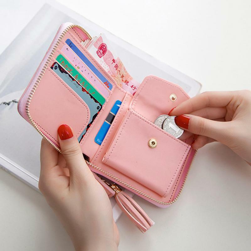 Lady Wallet Mini Handbag Female Money Wallets Leather Women's Purses Coin Clamps
